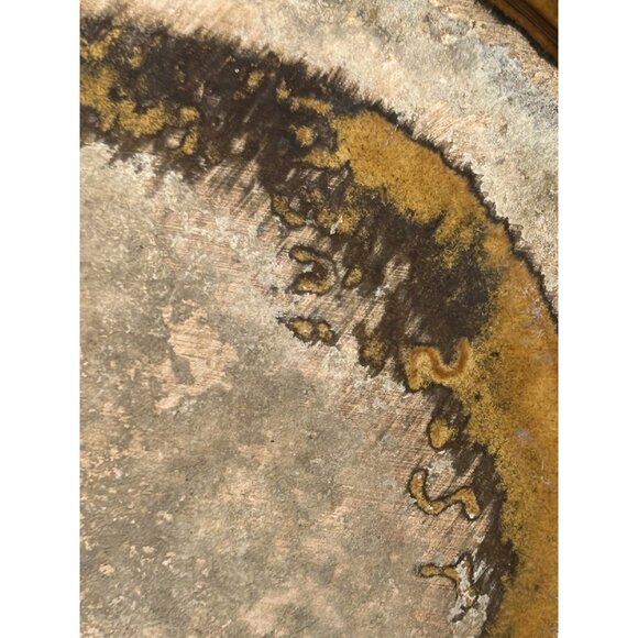 Vintage California USA Pottery Plant Pot Bowl 6x7" Orange Gold Drip Mid Century - Picture 10 of 10